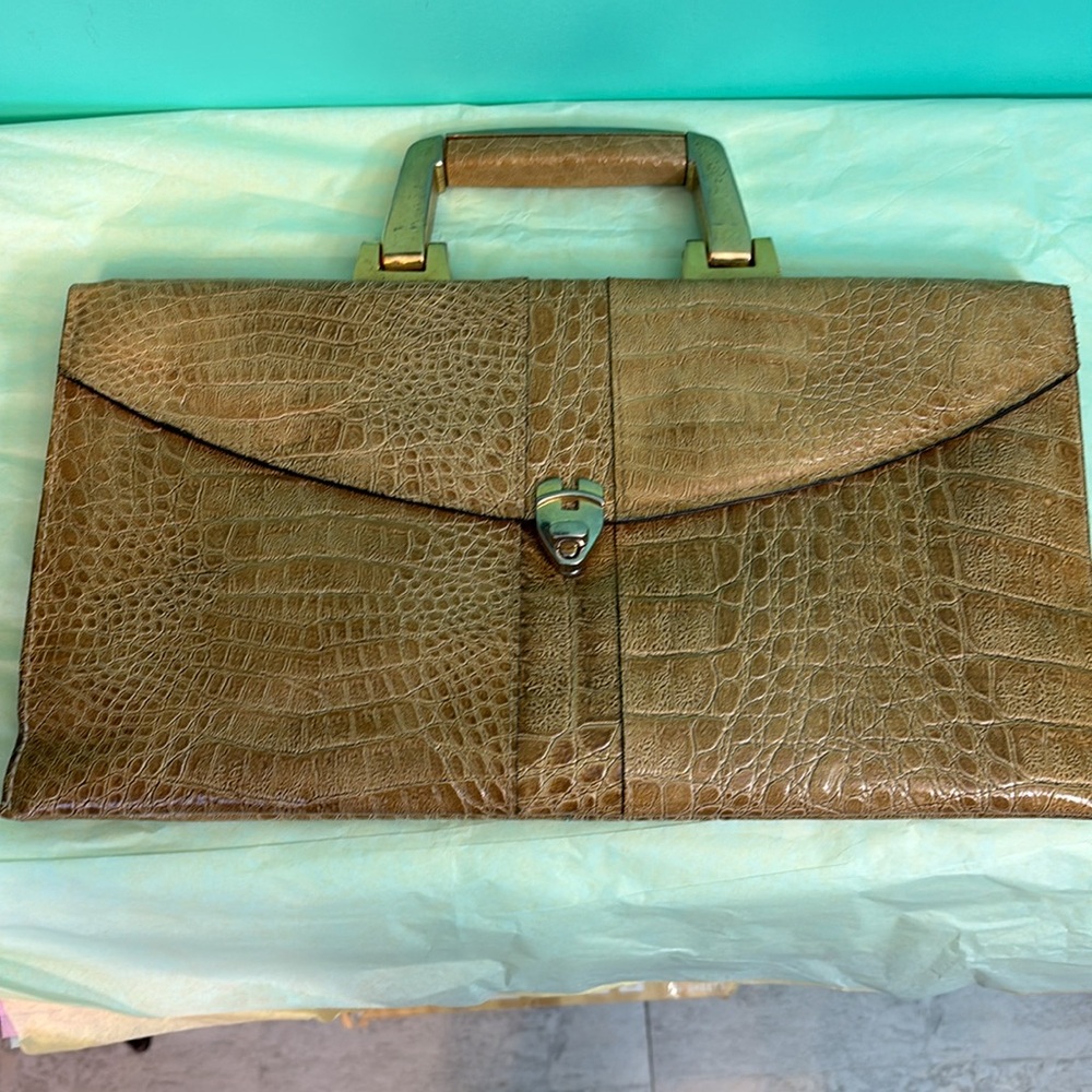 Amelia Berko "70's Vintage" Leather Crocodile print bag